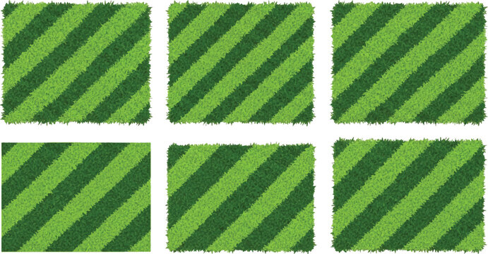 Collection of green lawn grass rectangular patterns with diagonal striped designs grass texture grass pattern turf grass texture design stripes pattern