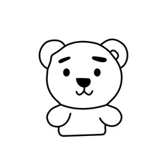 Obraz premium Cute Brown Teddy Bear with Bow Sitting Plush Toy Cartoon Vector Illustration for Baby Childhood Love Gift Design