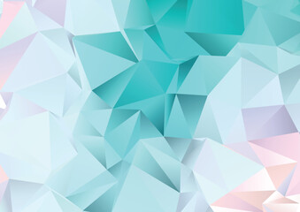 Fototapeta premium Abstract Blue Geometric Triangle Background with Polygon Crystal Shapes Futuristic Mosaic Pattern and Origami Texture Vector Wallpaper Design Illustration Backdrop