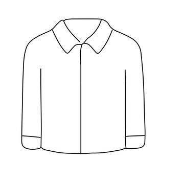 Hand drawn man fashion popular illustration design. jacket, jas, shirt, doole element design. coloring page