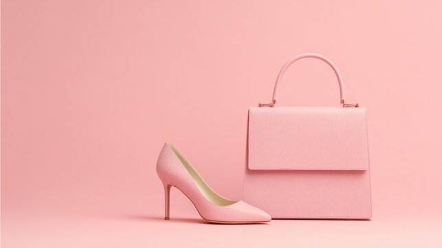 Pink heels and bag on show