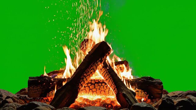 fire in the fireplace