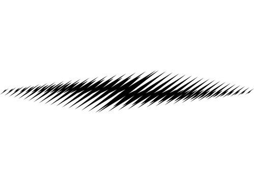 Striped vector pattern of black sharp lines on a white background. Modern design element for car body, sportswear, toy. Sporty vector background for labels, emblems, logos.