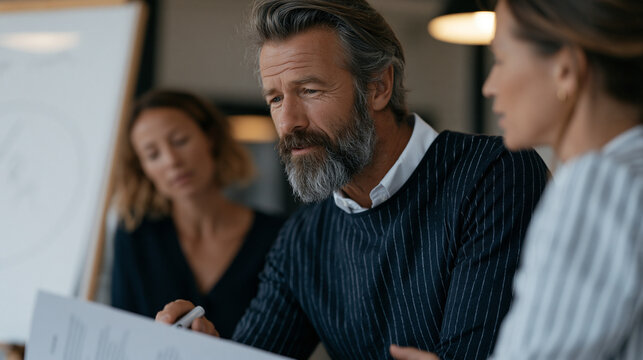Startup equity negotiation shown through two founders using a whiteboard to draw ownership percentage circles, marker squeaking mid-revision, a lawyer's printed term sheet on the