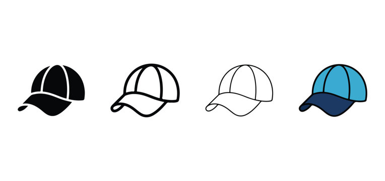 baseball cap designs in black white and blue colors  various styles and colors of baseball caps