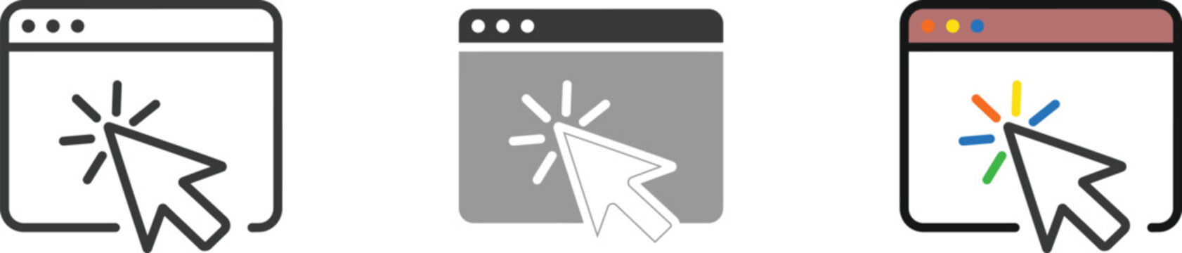Cursor clicks on web browser windows