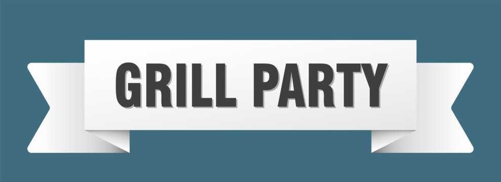 grill party ribbon isolated on transparent background. grill party ribbon