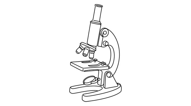 Microscope Outline Drawing for Science and Laboratory Research