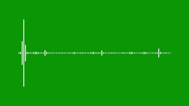 Sound wave isolated on green background. equalizer animation. Visualization of recording and playback of sound.animated audio visualize, sound wave equalizer loopable overlay.4k