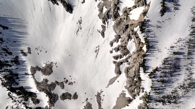 Two high elevation mountain lakes iced
