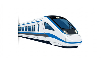 Obraz premium Electric Commuter Train Breaking Out from White Background Vector