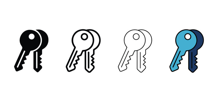 keys in different colors and styles for unlocking and access concepts  various key designs