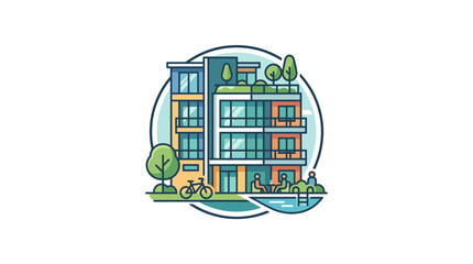 Fototapeta premium Colorful illustration of a modern apartment.