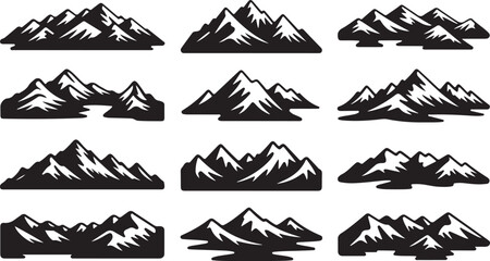 Fototapeta premium Silhouette mountain logo set 38