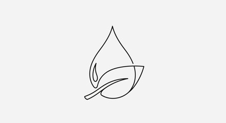 Fototapeta premium Leaf and water drop icon symbol.