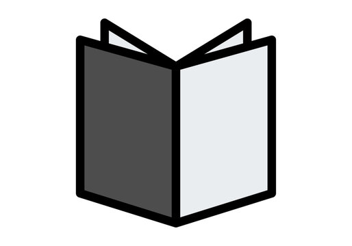 Icono de folleto abierto con paginas en blanco