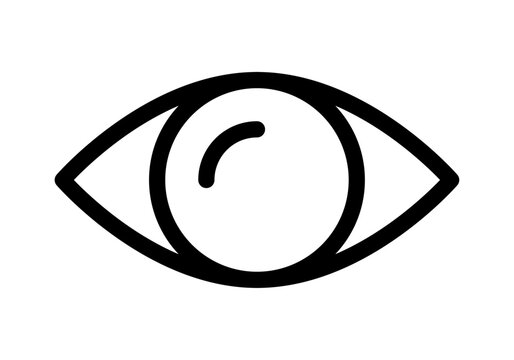 Icono de ojo abierto en trazo negro