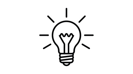 Shining lightbulb icon for inspiration and innovation. © muhammad