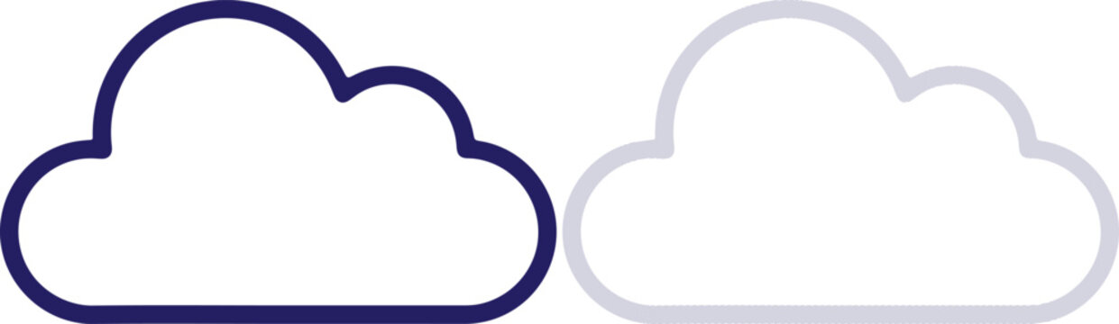 Simple cumulus cloud outline icon representing fair weather or sky in clean minimalist style layout