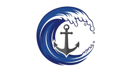 Maritime Anchor and Wave Logo © ss