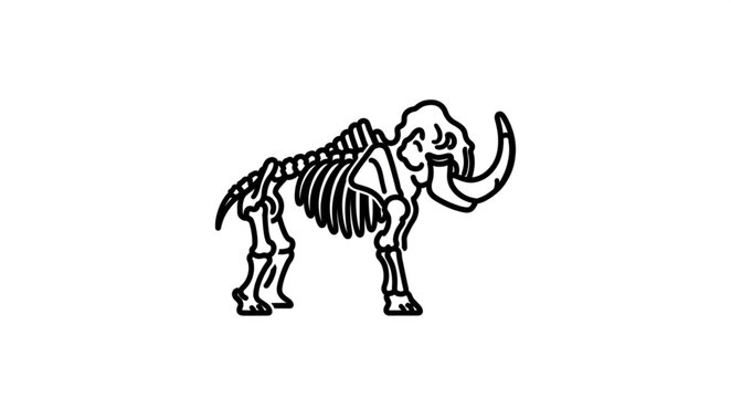 Mammoth Skeleton Illustration
