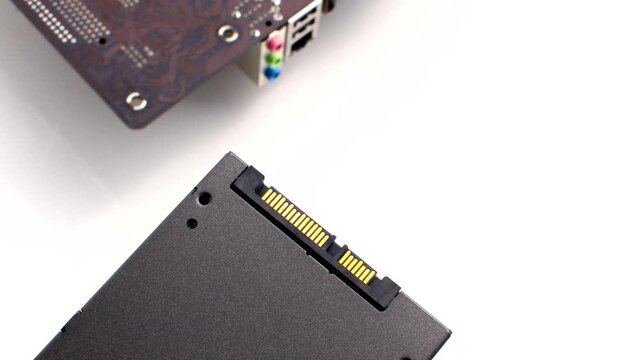 Swift Connectivity - Close-up of an SSD highlighting the precision of connections, symbolizing performance and efficiency.