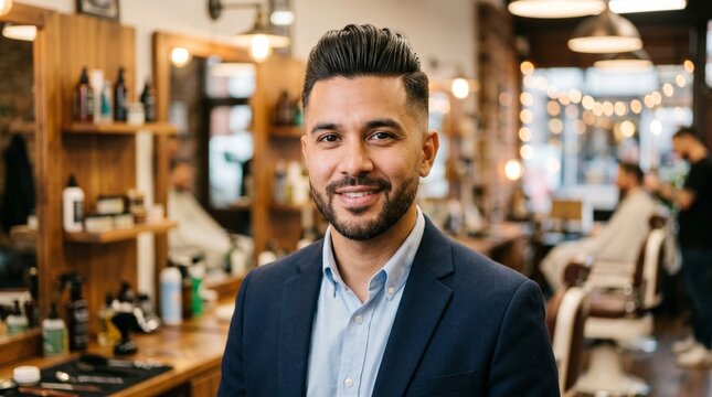 Professional Headshot With Modern Pompadour Hairstyle and Premium Style