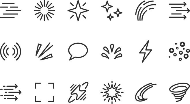 Collection of various stars bursts symbols