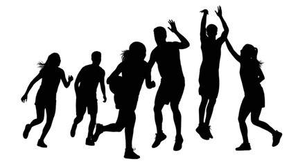 Fototapeta premium Group of young people jumping and playing together