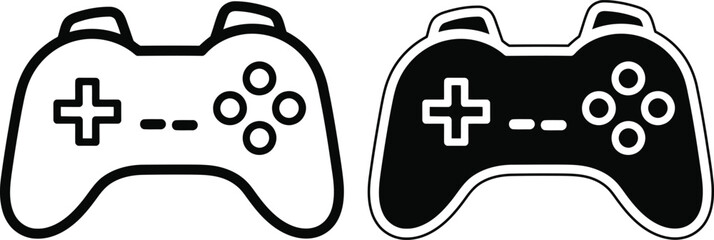 gamepad controller vector illustration, gaming console device icon, video game joystick symbol. © md