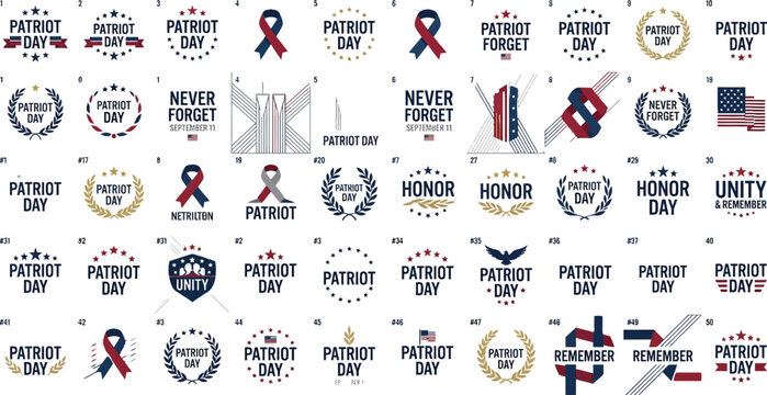 Patriot day memorial designs never forget september 11th remembrance graphics collection