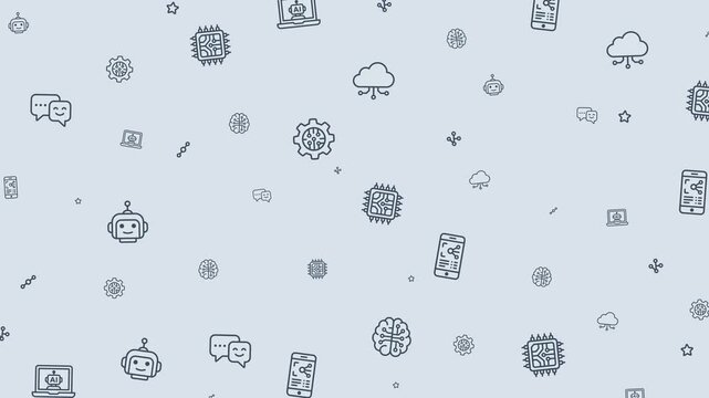 Robot Pattern AI Technology Background