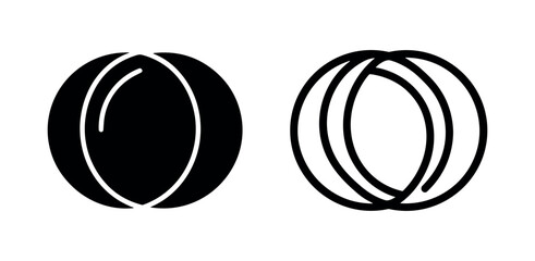 Obraz premium Overlapping circles icon, abstract spheres or geometric shapes symbol in solid and outline styles