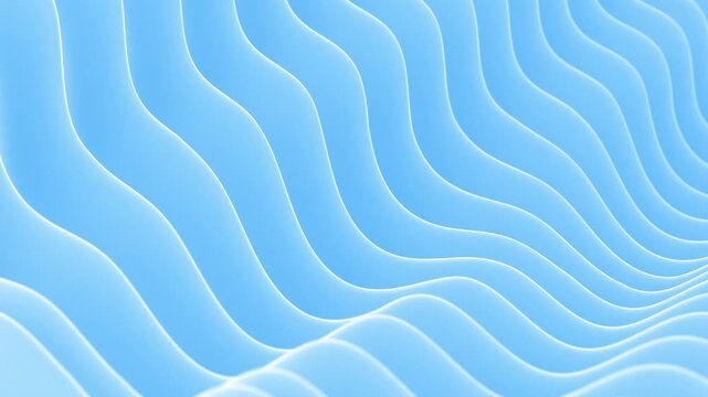 Abstract 3D Light Blue Wavy Pattern Background Seamless Loop Animation 60 FPS