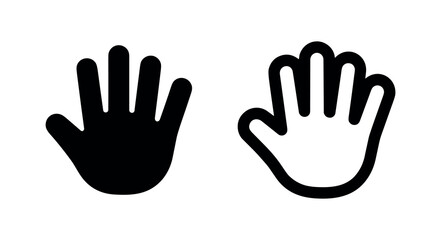 Fototapeta premium Hand or Palm Icon Set. Stop, Gesture, and Interaction Symbol.