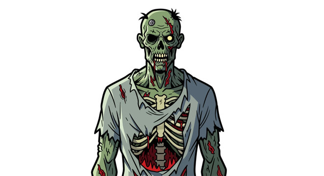 Creepy Undead Zombie Monster ready for Halloween night.