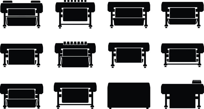 Large Format Printer Silhouette Collection with Wide Format Plotter and Commercial Printing Equipment