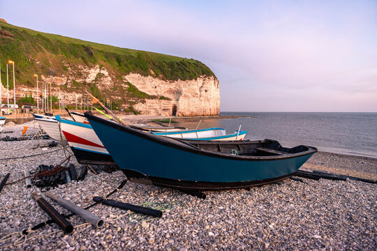 Scenic view of Yport near &Eacute;tretat on the Normandy coast of France featuring dramatic cliffs peaceful beaches and charming seaside scenery.