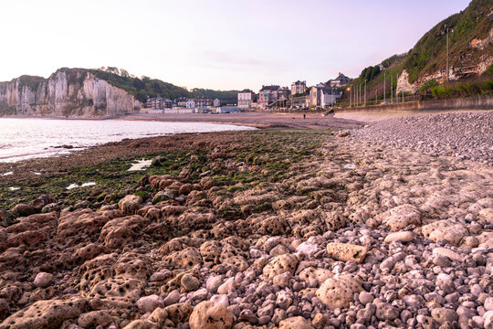 Scenic view of Yport near &Eacute;tretat on the Normandy coast of France featuring dramatic cliffs peaceful beaches and charming seaside scenery.