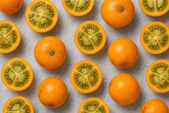 Lulo Fruit Pattern With Orange Pulp