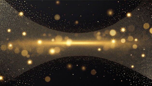 Vector Gold Glitter Particles Background Effect