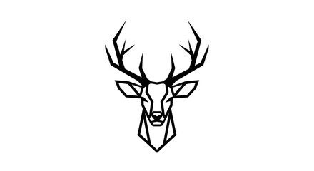 Fototapeta premium Geometric deer head vector illustration on white background.