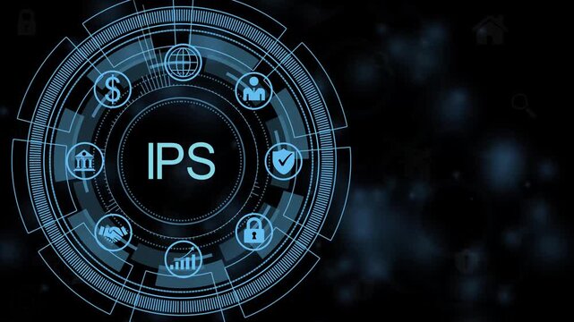 IPS Digital HUD Interface with Business Analytics Data and Futuristic Technology Visualization 4K animation video..