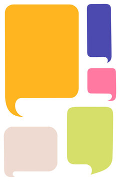 Hand-drawn rounded speech bubble collection isolated on transparent PNG. Modern chat boxes for messaging, comments, dialogue, communication, social media, UI design, digital interfaces, infographics
