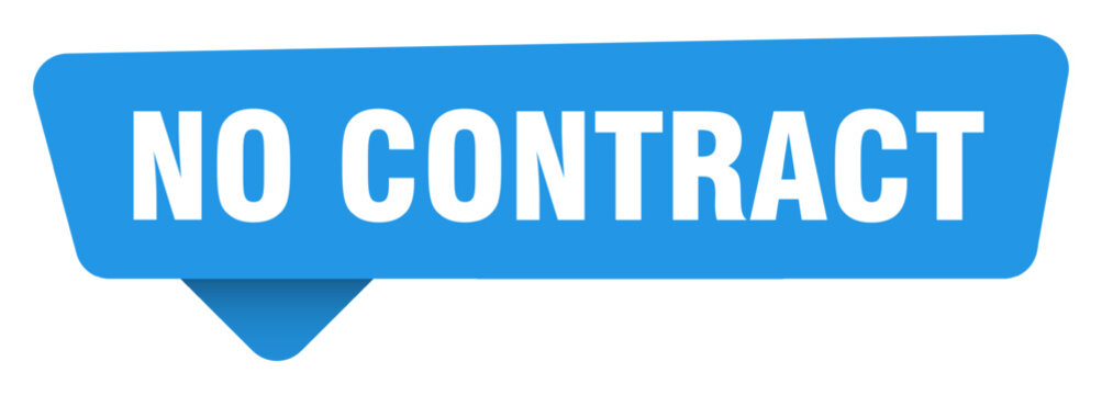 no contract sticker. no contract blue sign isolated on transpatent background