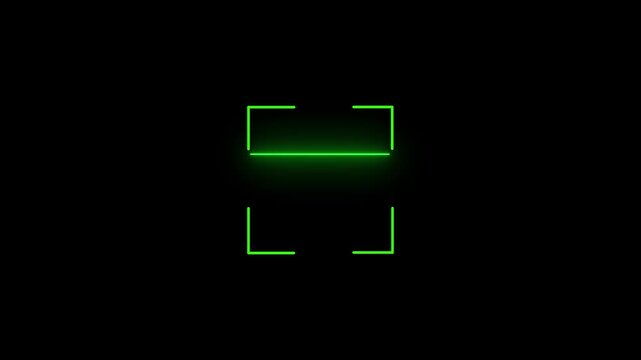 scanner icon animation isolated scanner neon shine icon animation. fingerprint biometric scanning animation.
