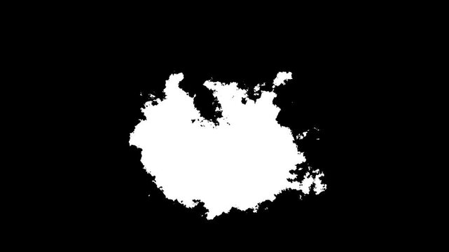 Organic Blob Circular Transition Animation On Black Background. smooth expanding and morphing rotating spiral shape.  Reveals motion graphics.  
