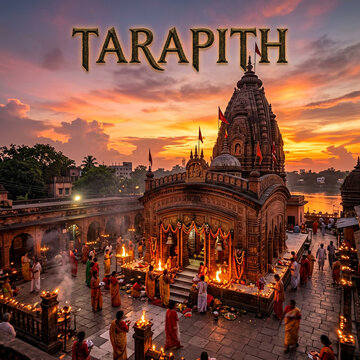 Evening Aarati and Clay Lamps at Tarapith Temple West Bengal
