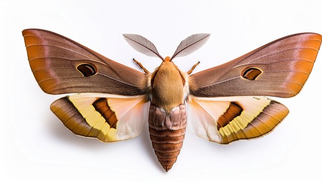 The Oleander Hawk Moth Or The Gardinia Hawk Moth Isolate On White Background