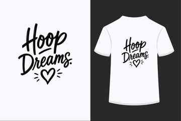 Basketball Typography Design with Hand Lettering Sports Quote on White Background © Alina